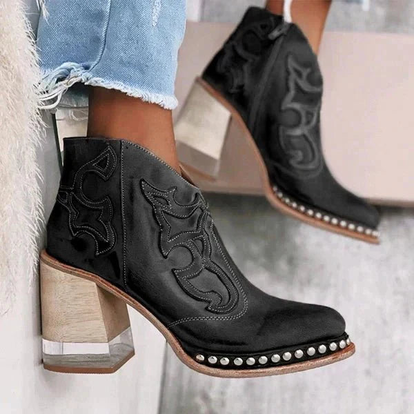 Bottines Femme Cuir Confort avec Semelle Amortie