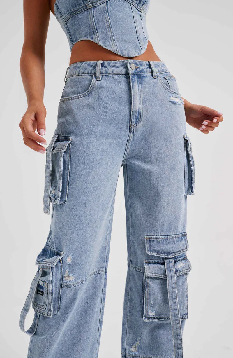 Combinaison Femme Décontractée avec Corset et Pantalon Cargo Confortable - PanierRoyale