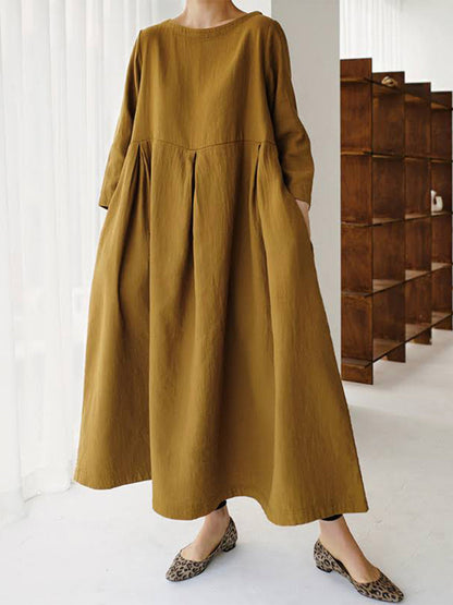 Robe Longue Femme Élégante en Lin pour Femme