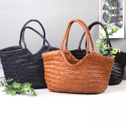 Sac à main en cuir tressé rustique et élégant