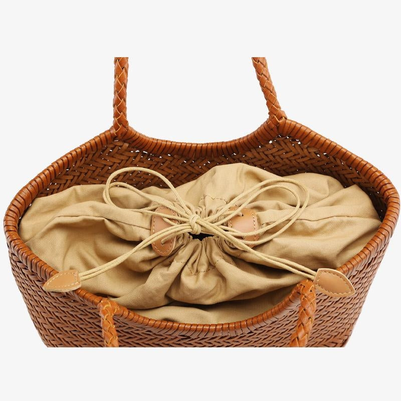 Sac à main en cuir tressé rustique et élégant