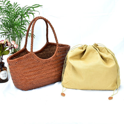 Sac à main en cuir tressé rustique et élégant