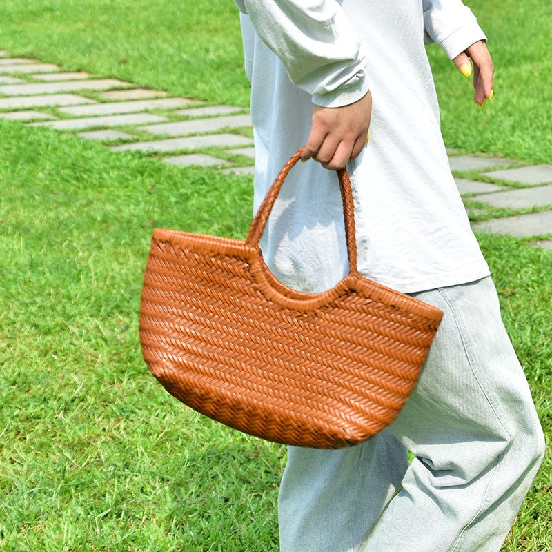 Sac à main en cuir tressé rustique et élégant
