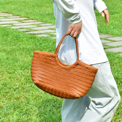 Sac à main en cuir tressé rustique et élégant