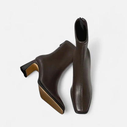 Bottines Femme Hiver Chaude avec Doublure Fourrée et Talon Épais - PanierRoyale