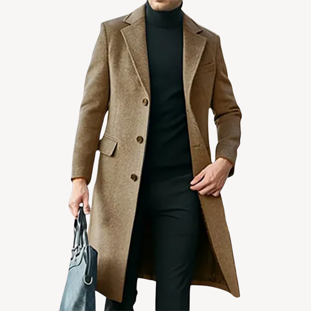 Manteau Homme Noir Élégant pour Hiver