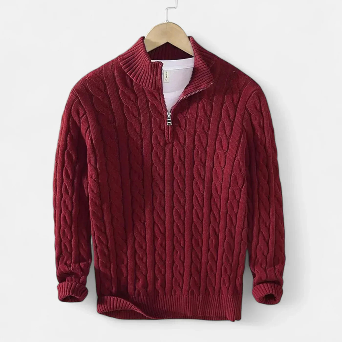 Pull Zippé Homme Col Roulé - Maille Épaisse et Confortable