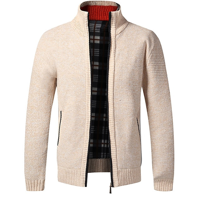 Pull zippé homme chaud et doux pour hiver