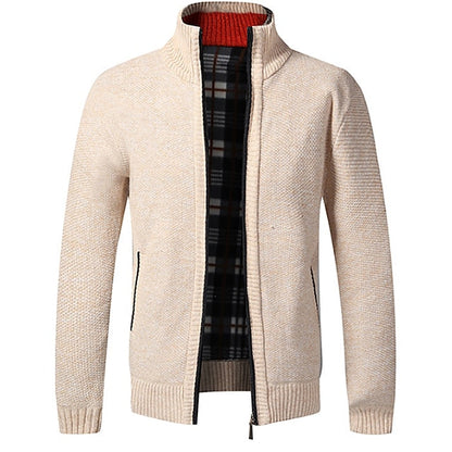 Pull zippé homme chaud et doux pour hiver