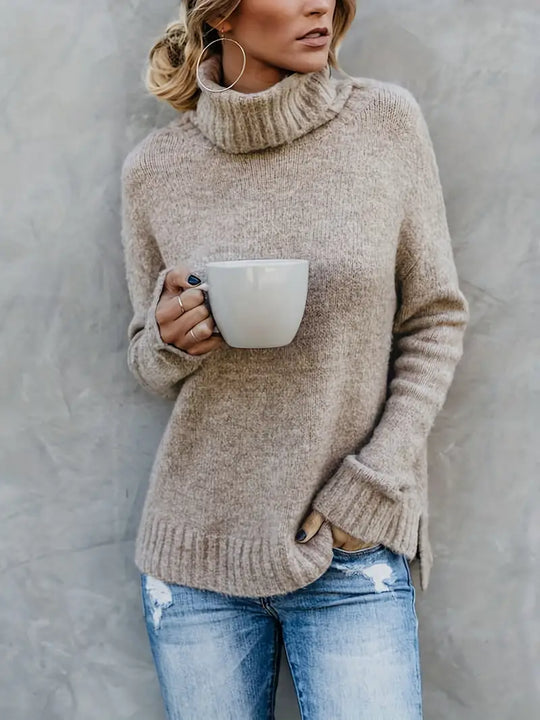 Pull Col Montant Doux et Chaud pour Femme - PanierRoyale