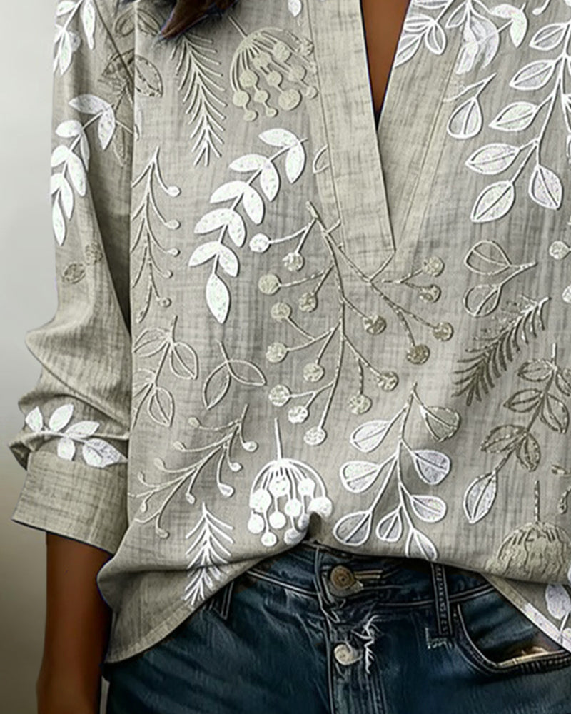 Chemisier Femme Fluidité Col V Imprimé Floral Coupe Élégante