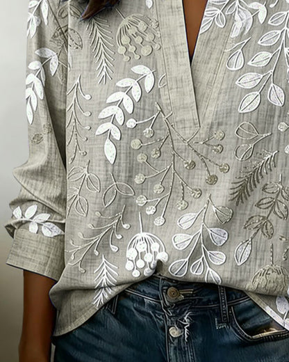 Chemisier Femme Fluidité Col V Imprimé Floral Coupe Élégante