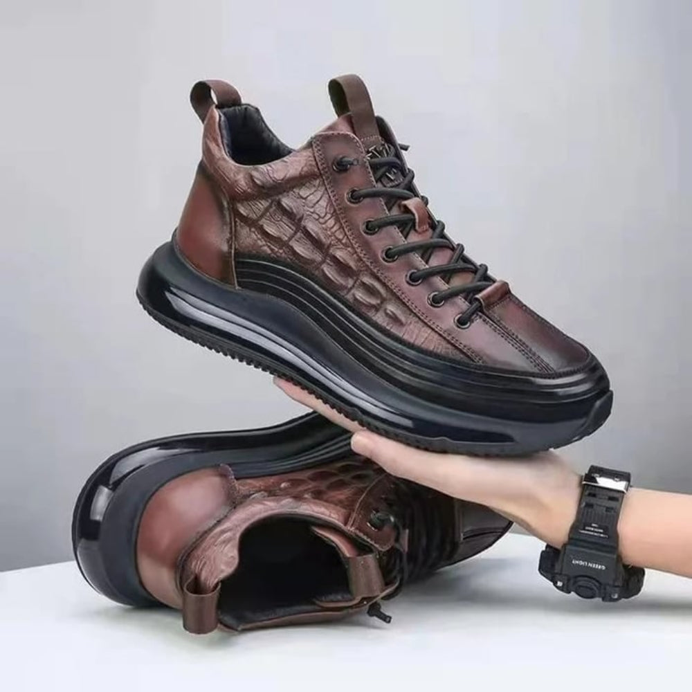 Baskets Homme Cuir Noir Élégant