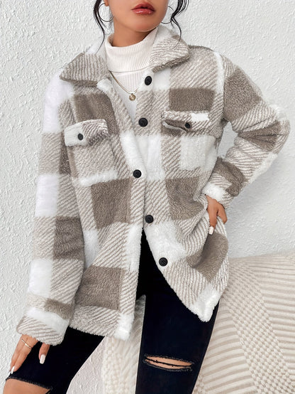 Veste Femme Peluche Coupe Ample Manches Longues