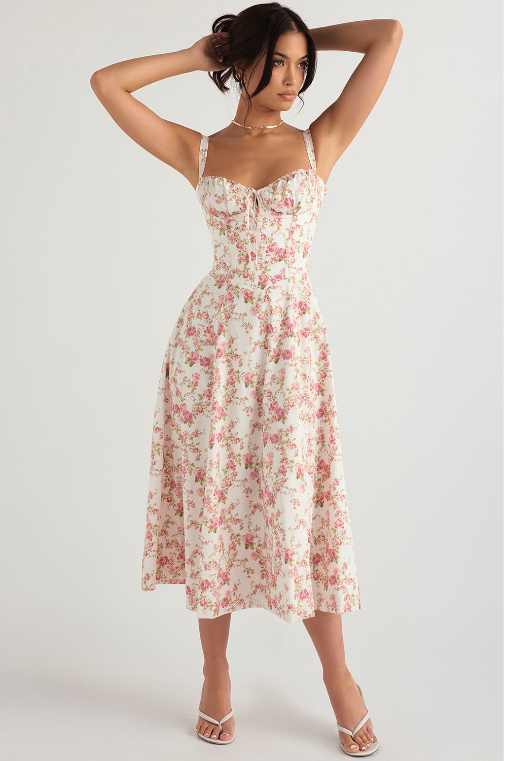 Robe Fuchsia Courte Taille Évasée Féminine