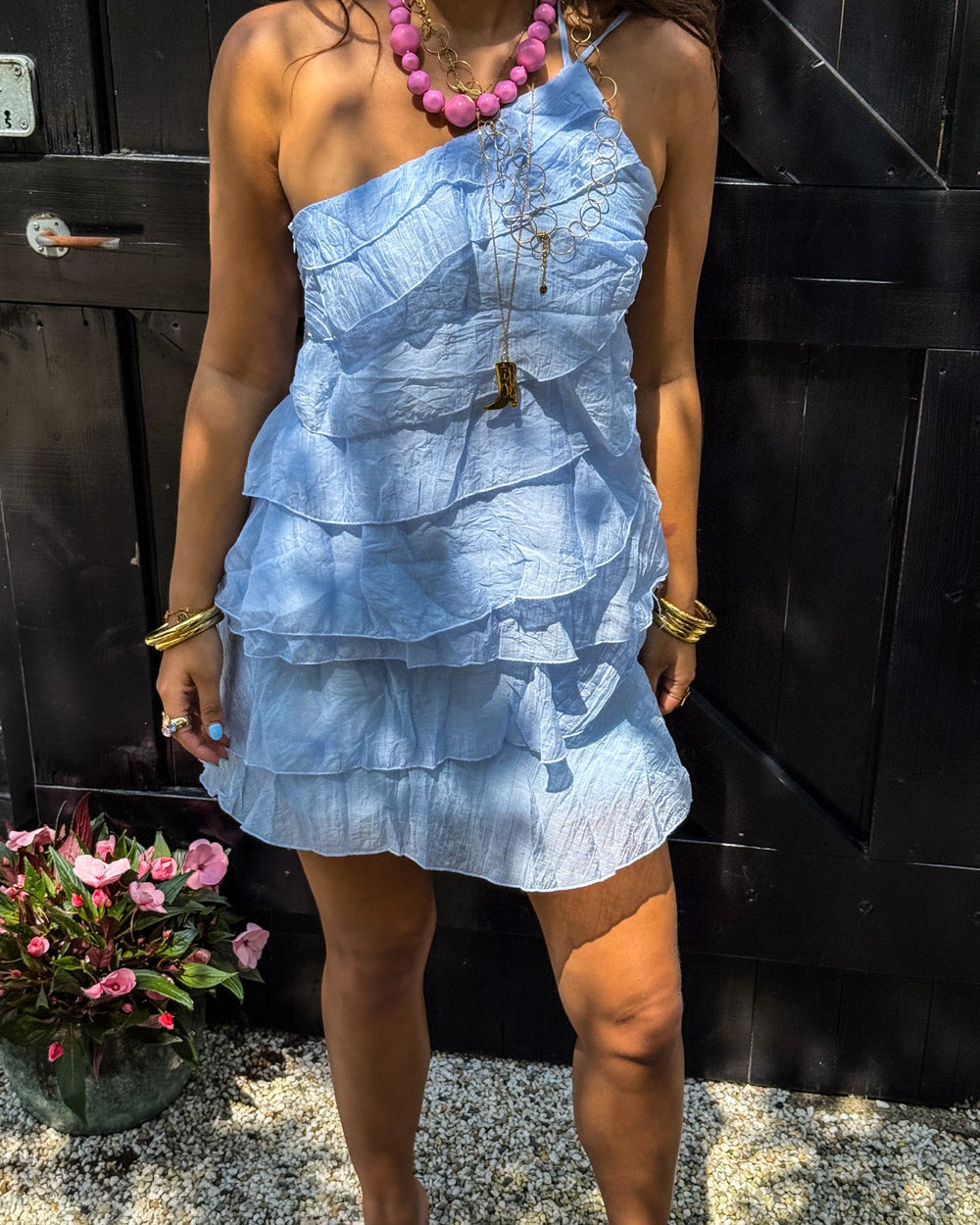 Robe mini Femme Volants Coupe Fluide Style Estival