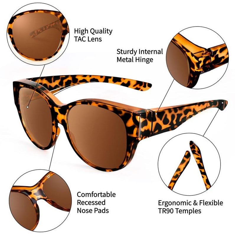 Lunettes de Soleil Femme Polarisées Protection UV400 Style Œil de Chat