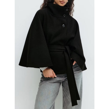 Manteau Femme Hiver Élégant avec Capuchon et Ceinture Réglable