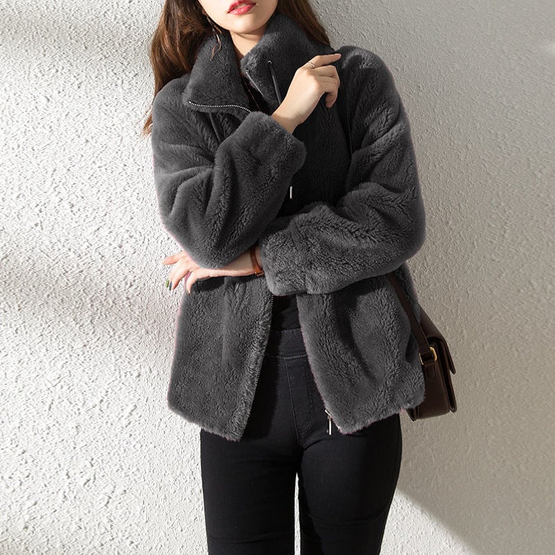 Veste Polaire Unisexe Double Face Matelassée Col Montant