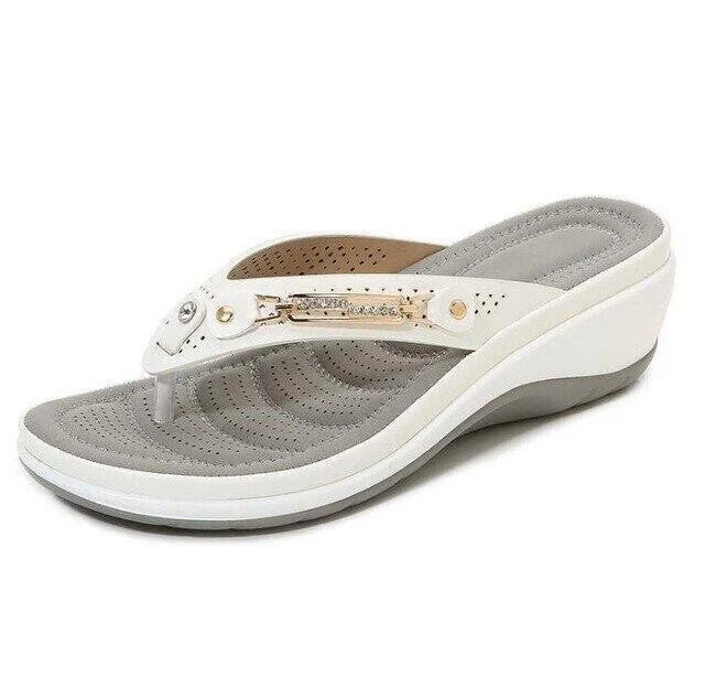Sandales Plates Femme Blanc Décolletées Elegantes