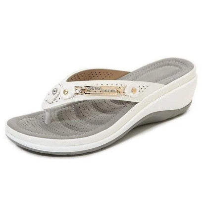 Sandales Plates Femme Blanc Décolletées Elegantes