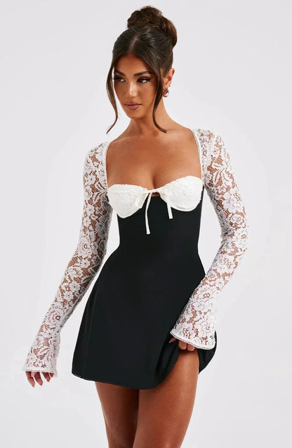 Robe Femme Courte Dentelle Rouge Cœur