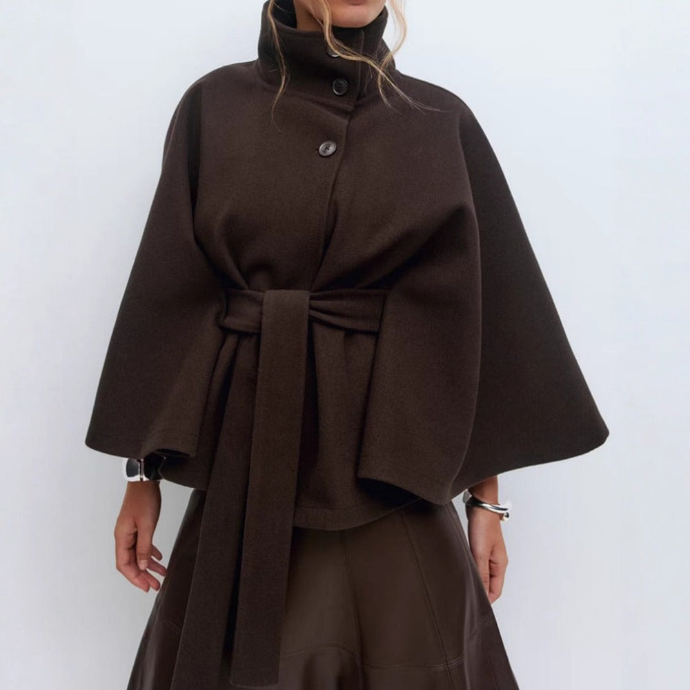 Manteau Femme Hiver Élégant avec Capuchon et Ceinture Réglable