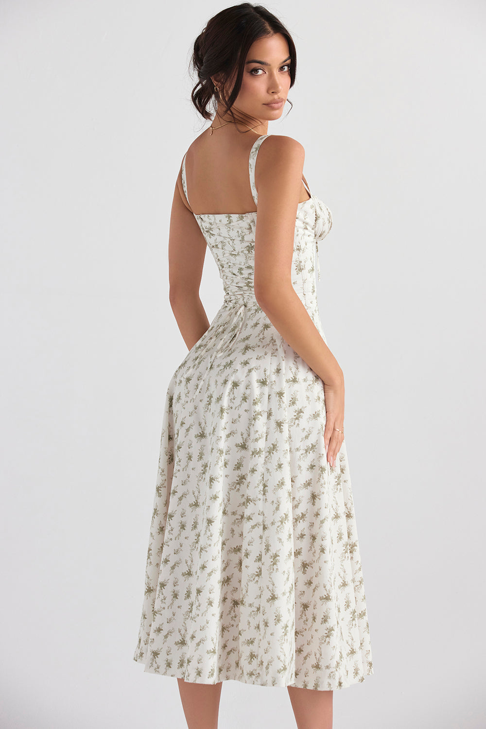 Robe Midi Taille Étroite Rose Pâle