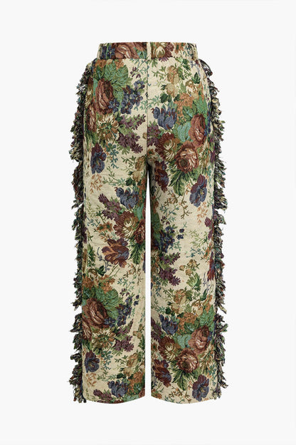 Maillot de Bain Bustier et Pantalon de Plage Brodé