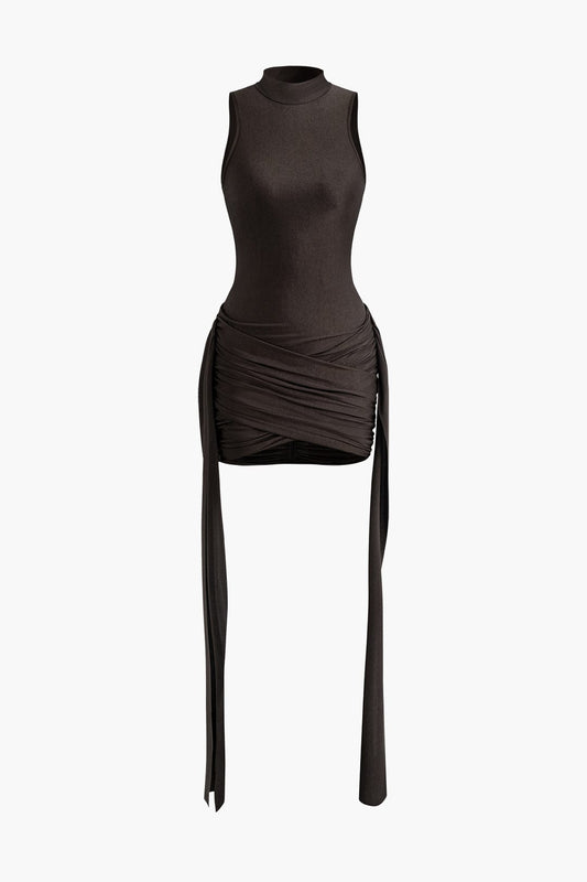 Robe Moulante Col Montant Élégante Noir Femme - BerlinGlamour