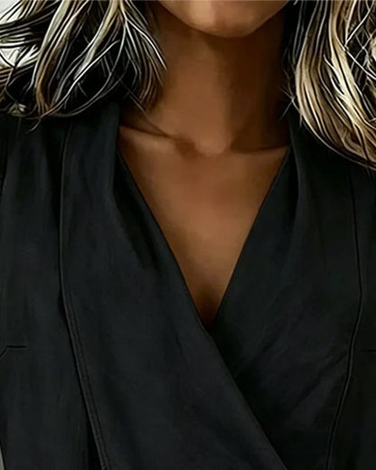 Haut Femme Asymétrique Sans Manches Coupe Enveloppée