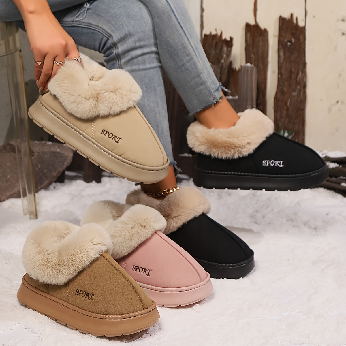 Chaussons Femme Peluche Chauds et Confortables - PanierRoyale