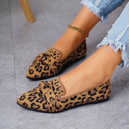 Chaussures Ballerines Féminines à Nœud avec Semelle Plate - PanierRoyale