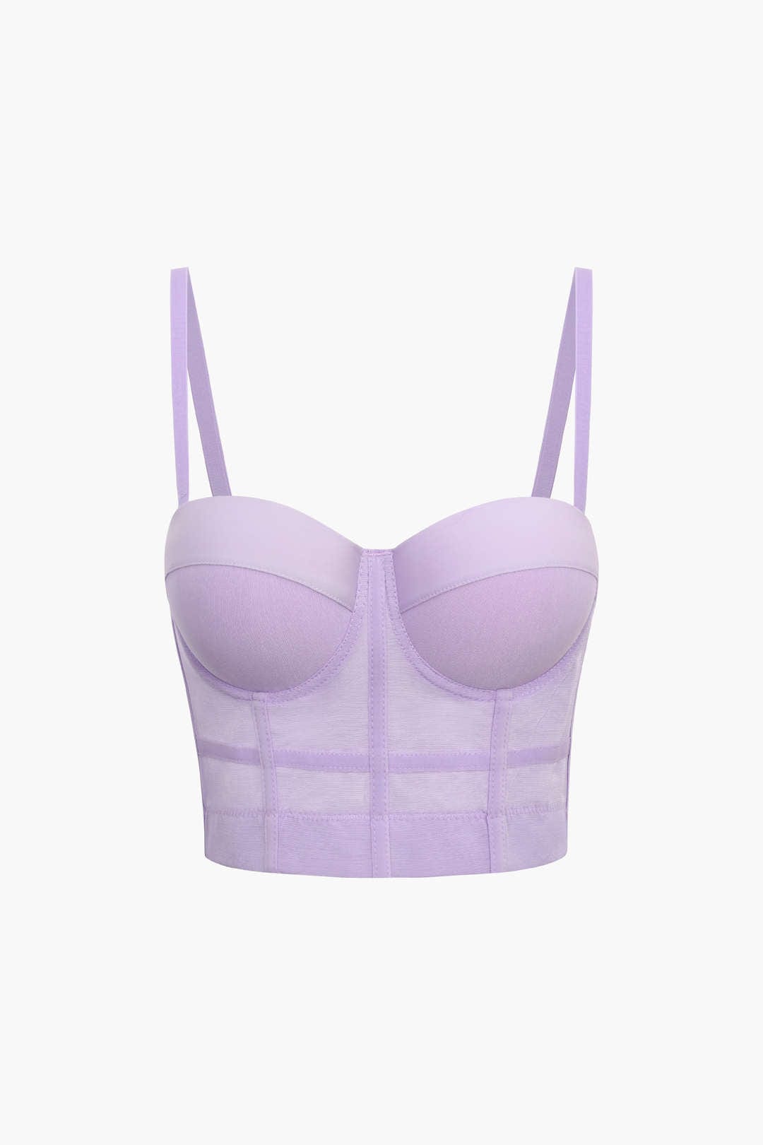 Bustier Top Push-Up avec Coupes Balconnets et Dentelle