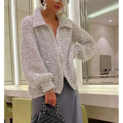 Gilet Femme Pailleté Glamour Élégant