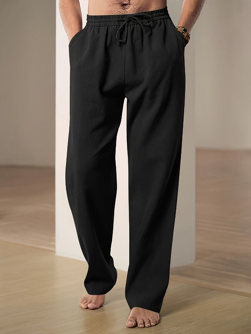 Pantalon Homme Élastique Décontracté avec Ceinture pour Loisirs