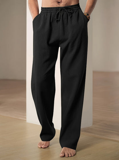 Pantalon Homme Élastique Décontracté avec Ceinture pour Loisirs