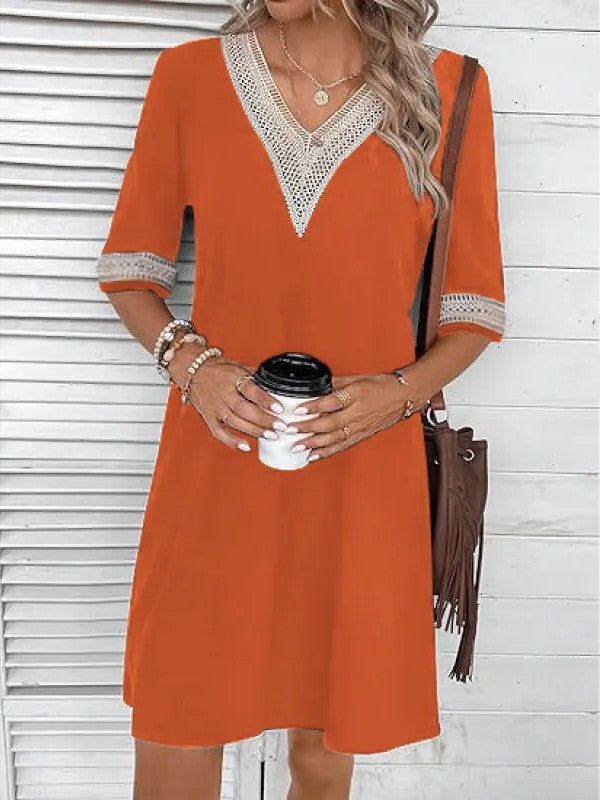 Robe Décontractée Femme Coton Doux pour Tous les Jours