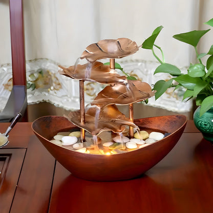 Fontaine Décorative à LED avec Feuillage Artificiel