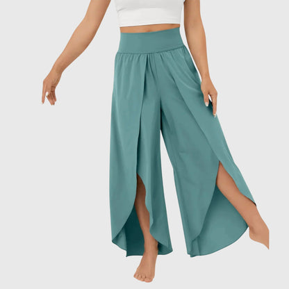 Pantalon Bohème Large Détente avec Fente Découpée