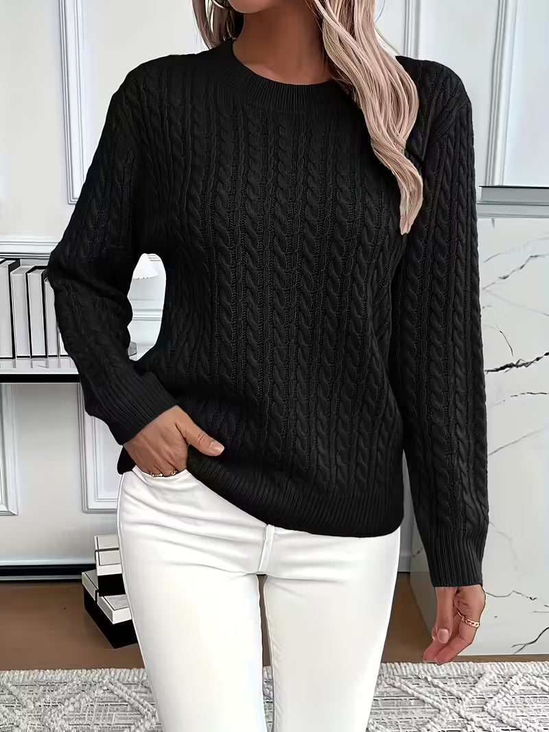 Pull Femme Tricot Chaud Motif Coeur Hiver