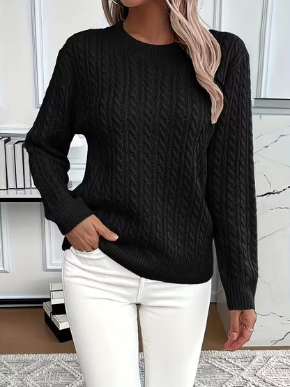 Pull Femme Tricot Chaud Motif Coeur Hiver