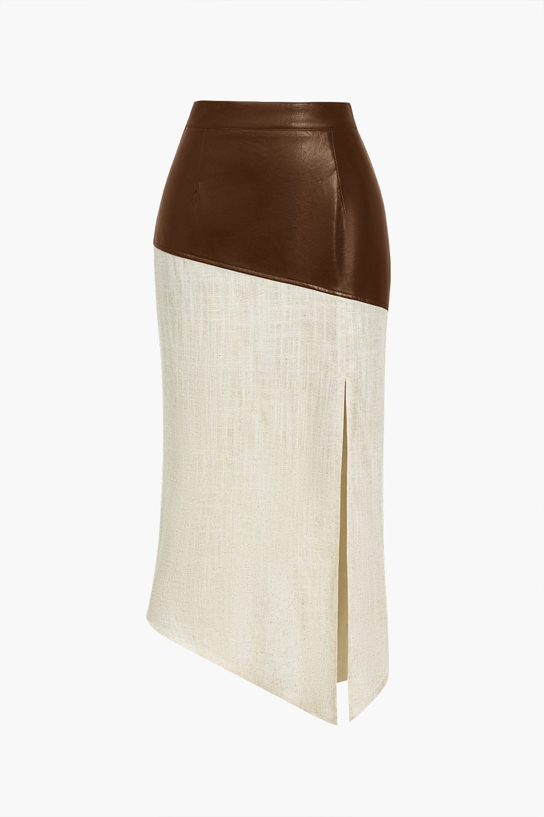 Jupe Mi-Longue en Cuir Imitation Élégante