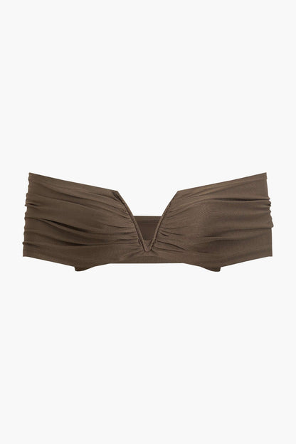Robe Cocktail Épaules Découvertes avec Drapage Élégant
