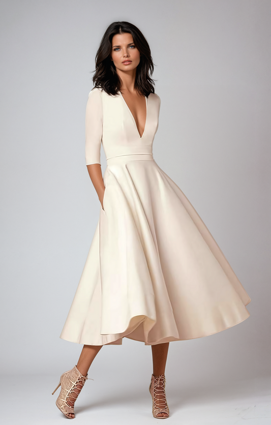 Robe Longue Élégante Femme Style Vintage Évasé - PanierRoyale