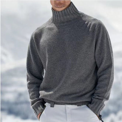 Pull Homme Hiver Laine Peignée Col Rond