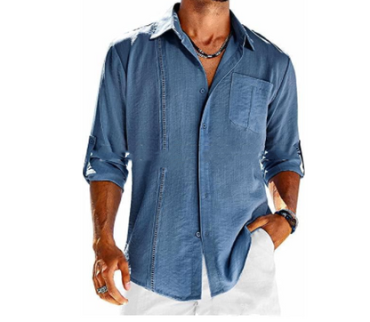 Chemise Homme Coton Classique à Manches Longues