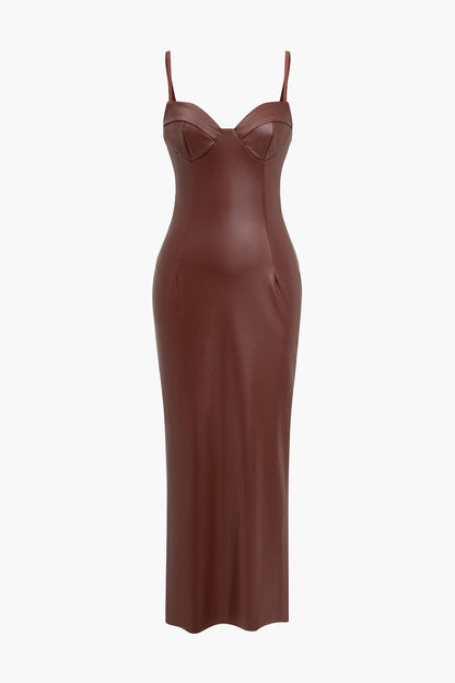 Robe en Cuir Longue Élégante et Séxy