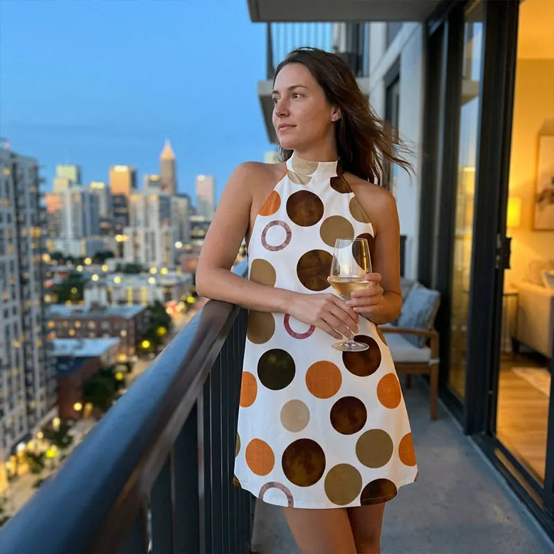 Robe courte Femme Col Halter Coupe Ajustée