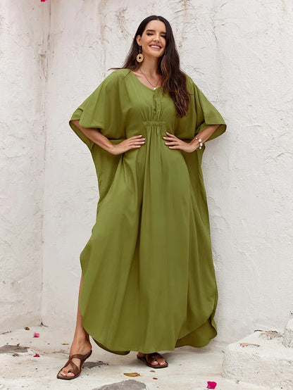Robe Été Longue en Lin Blanc Féminin